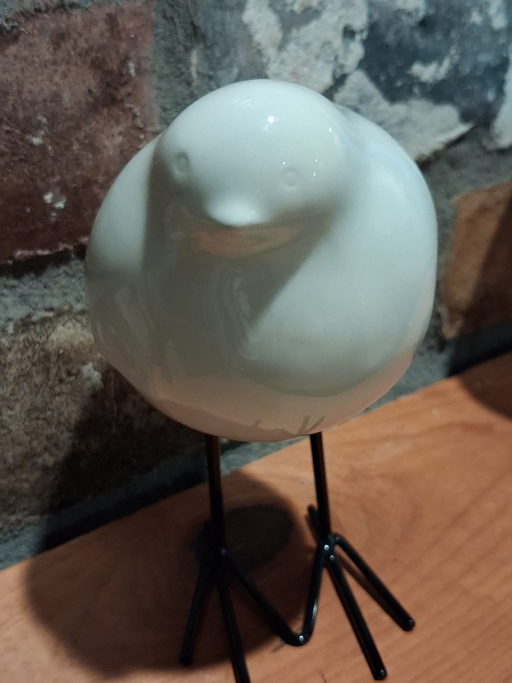 Ceramic White Bird Sculpture Home Accent